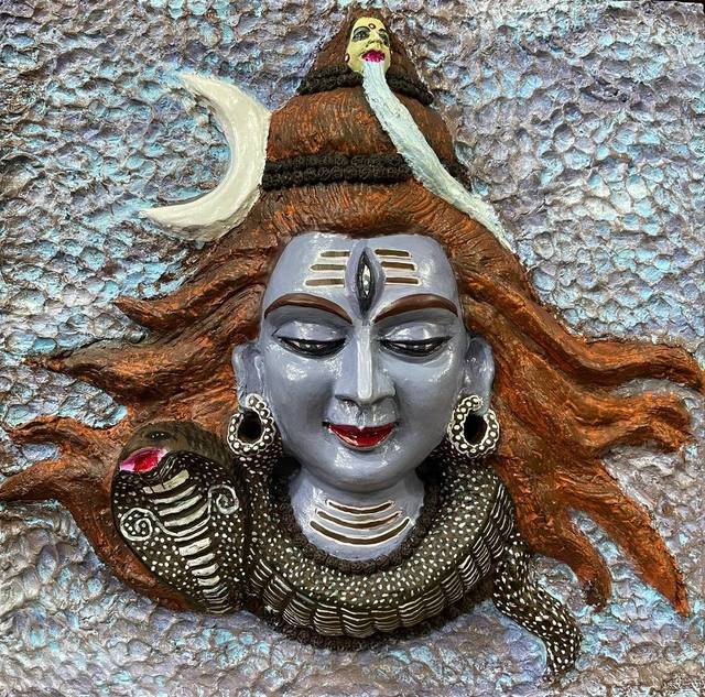 Shiva face relief