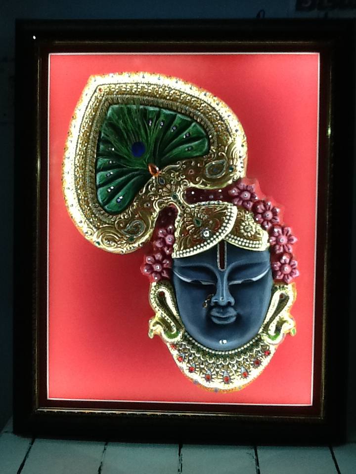 Shrinathji Mask in a Lit Frame