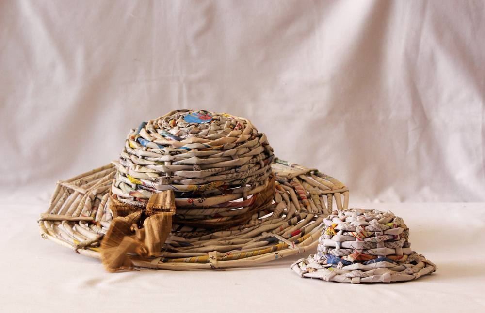 Woven Paper Hats (Pair)